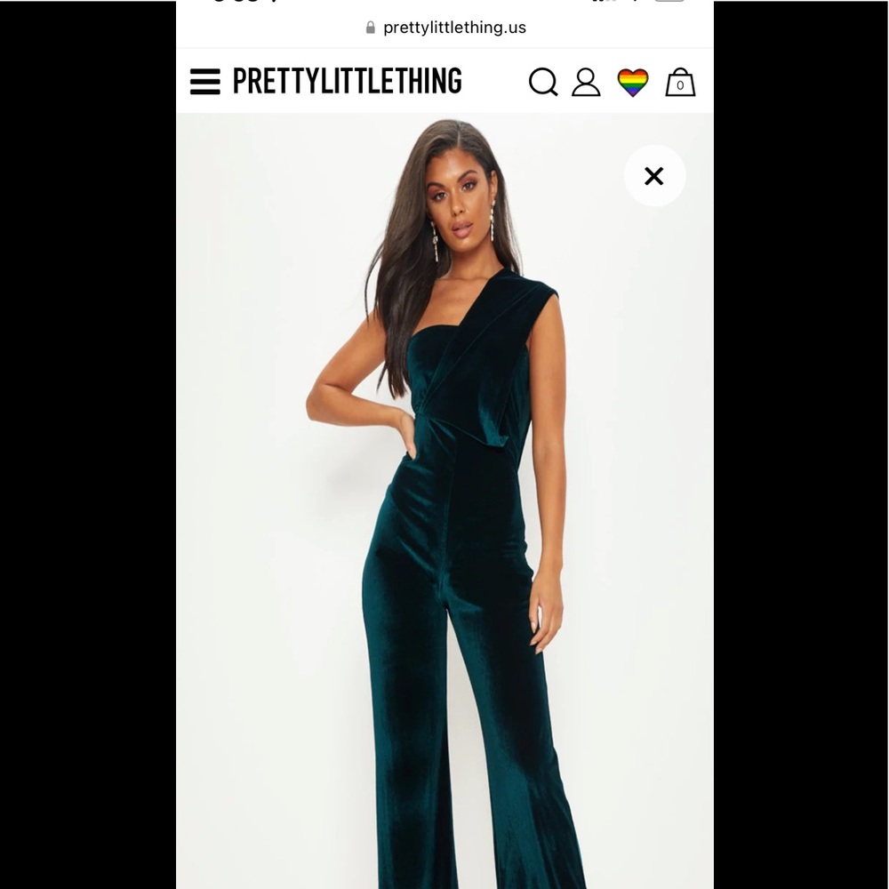Green velvet jumpsuit